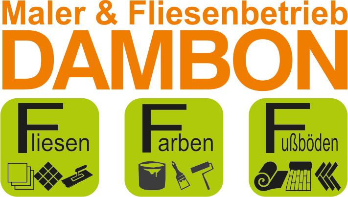 Logo der Firma Dambon. Fliesen, Farben, Fußböden